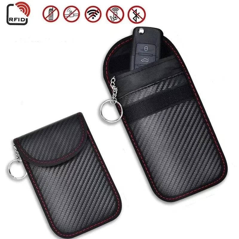 Faraday Box Car Key Signal Blocking RFID Shielding Case Faraday Key Fob Case Qme black