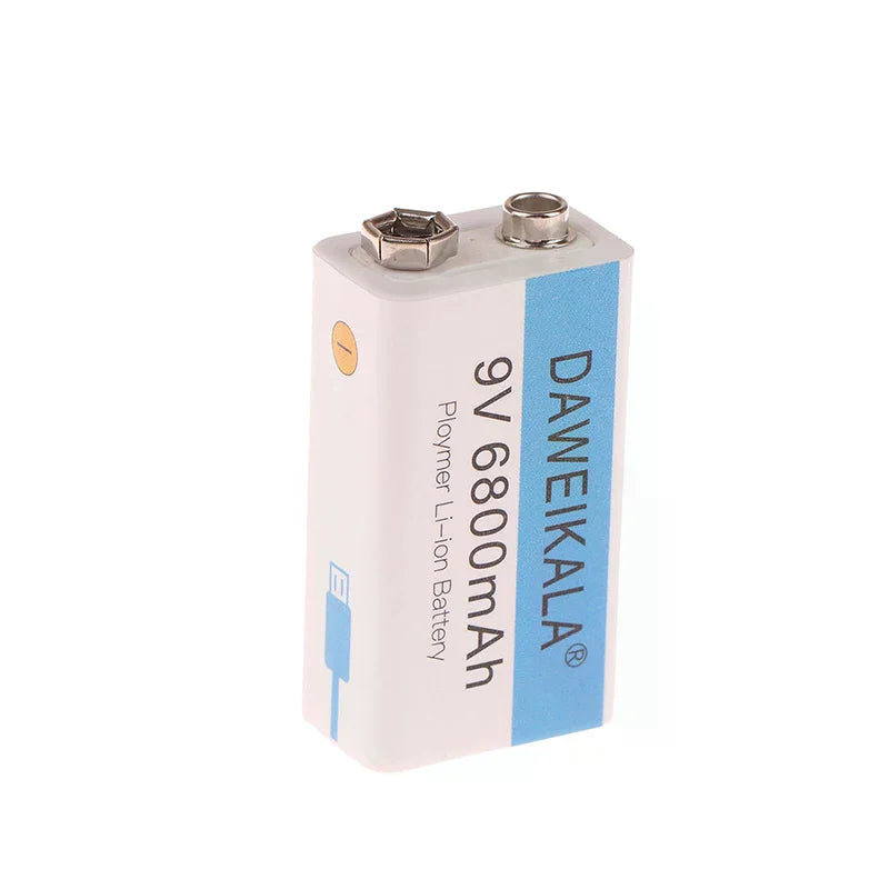 9V 6800mAh Li-ion Rechargeable Battery with USB Cable Rechargeable Battery Qme