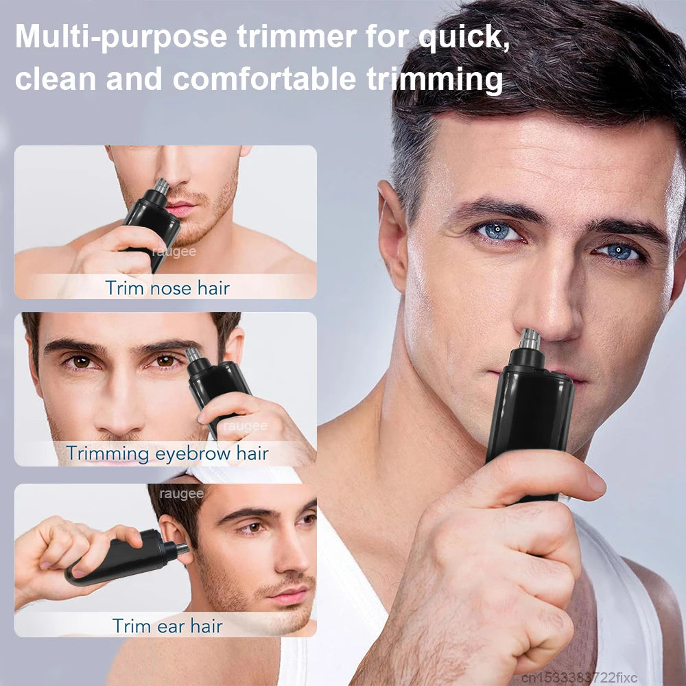 USB Rechargeable Nose & Ear Hair Trimmer – Compact Electric Nose & Ear Trimmer Qst