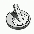 Funny Middle Finger Golf Cap Clip Ball Marker with Magnet Golf Cap Clip Marker Qme white