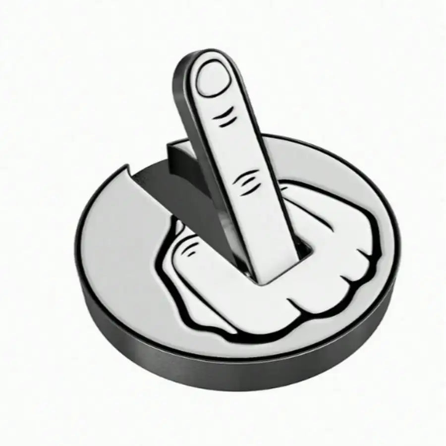 Funny Middle Finger Golf Cap Clip Ball Marker with Magnet Golf Cap Clip Marker Qme white