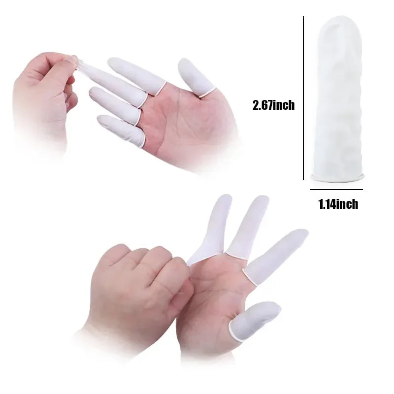 Disposable Latex Finger Cots – Anti-Static Rubber Fingertips Latex Finger Cots Qme