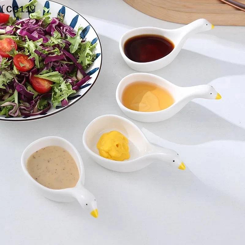 Cute Goose Rabbit Shaped Mini Dipping Bowls – Kids Tableware Mini Dipping Bowls Qme