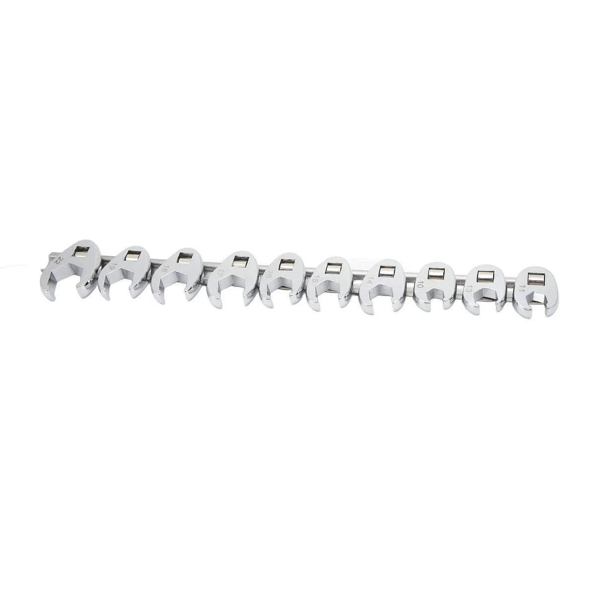 10pc Crow's Foot Wrench Set | 3/8" Drive | 10–22mm Chrome Crow's Foot Wrench Set Qme
