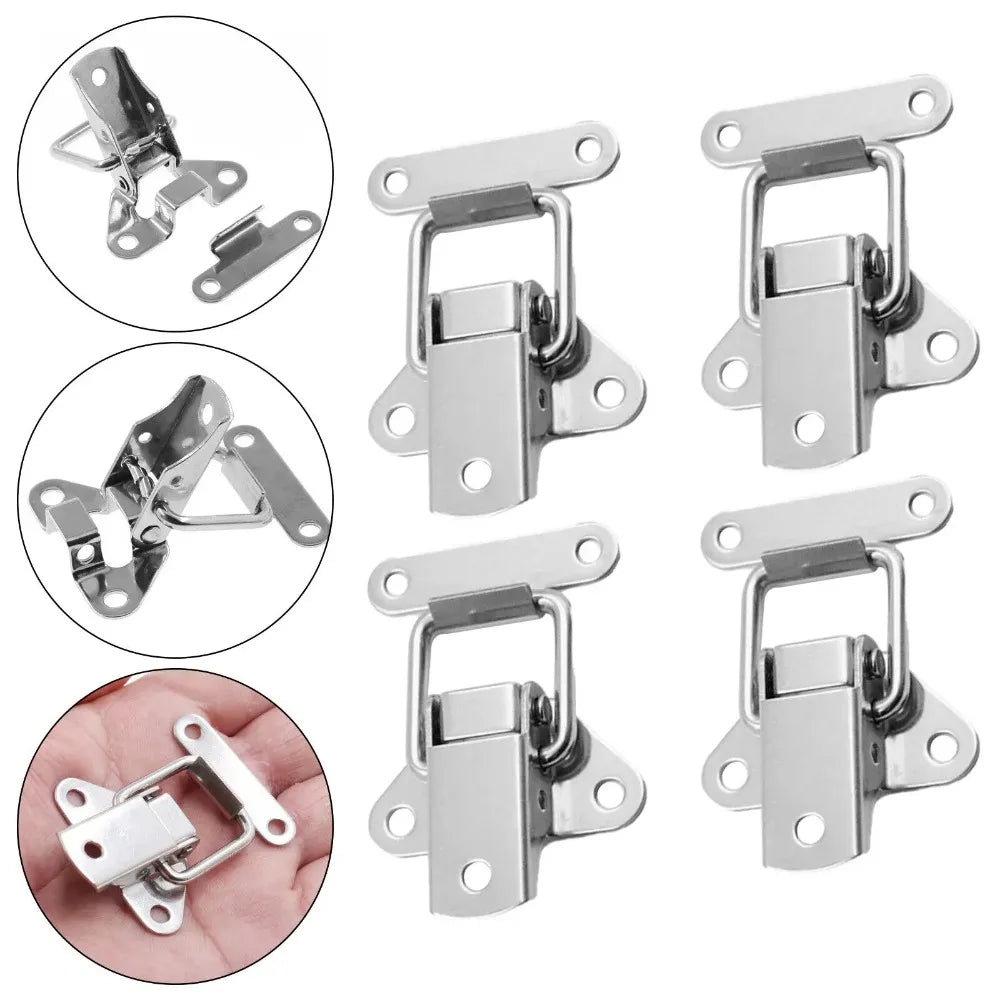 10-Pack Stainless Steel Cabinet Latch Hasp | Storage Box Lock Cabinet Latch Hasp Qme