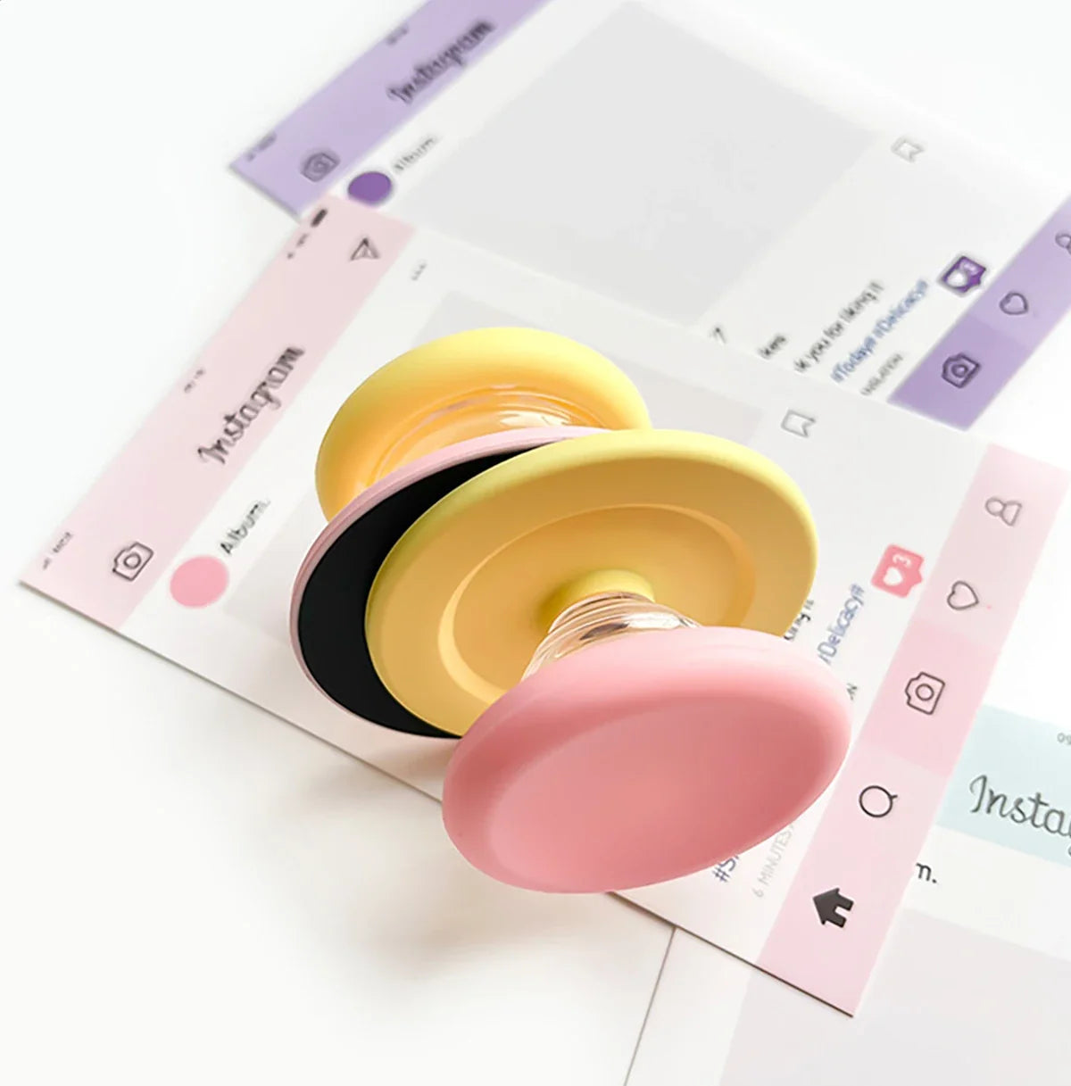 Macaron Silicone Magnetic Air Cushion Stand | Adhesive Backing Phone Stand Qme