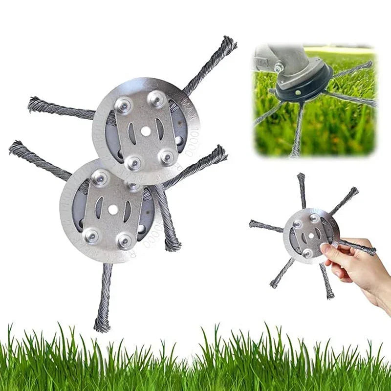 Steel Wire Grass Trimmer Head – 6in Universal Brush Cutter Trimmer Head Qme