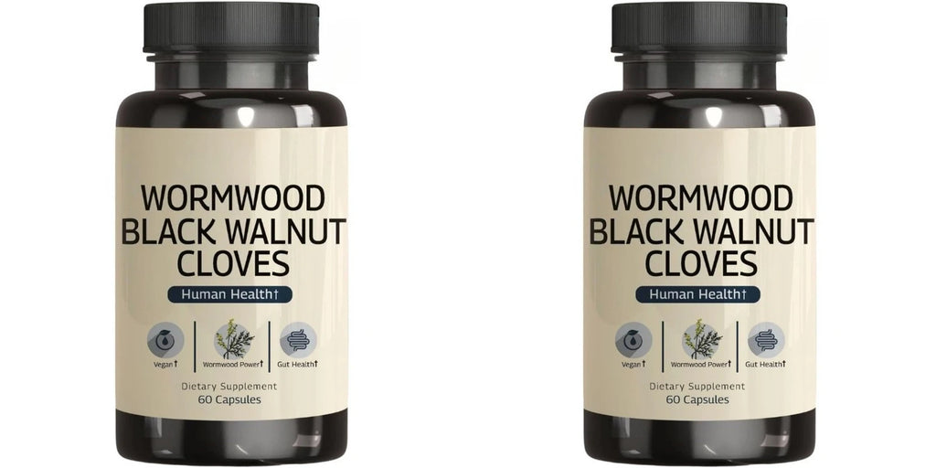 Wormwood Black Walnut Clove Capsules – 3-in-1 Herbal, 60ct Herbal Supplement Qst 2 bottles