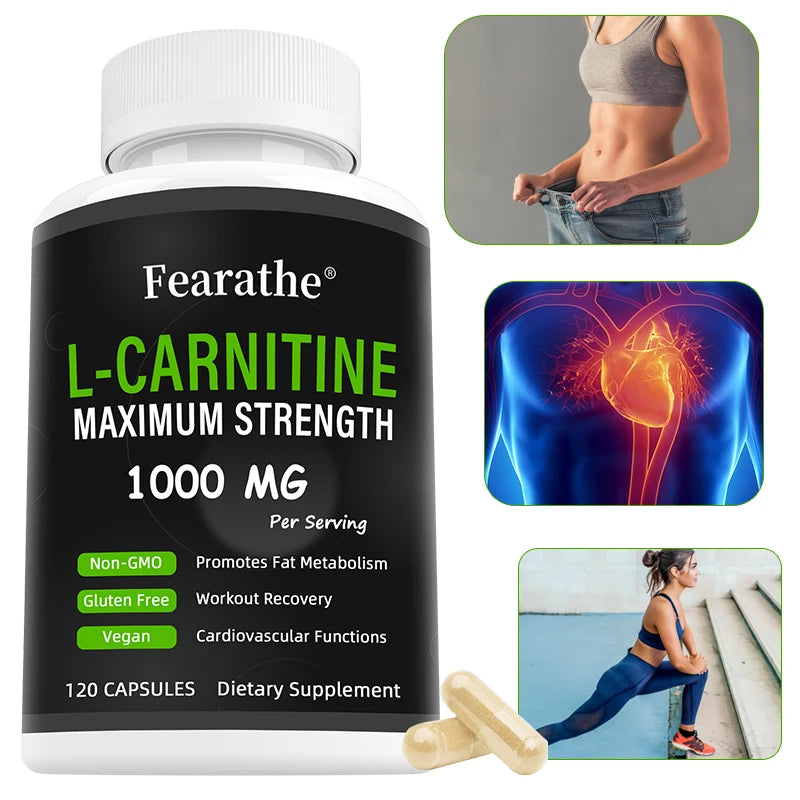 Fearathe 1000mg L-Carnitine Capsules – Energy & Focus L-Carnitine Supplement Qst