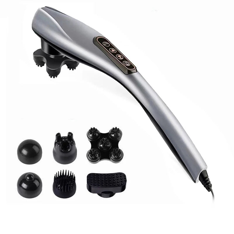 Electric Dolphin Percussion Massager – 6 Heads, Full Body Percussion Handheld Massager Qst MULTI US PLUG