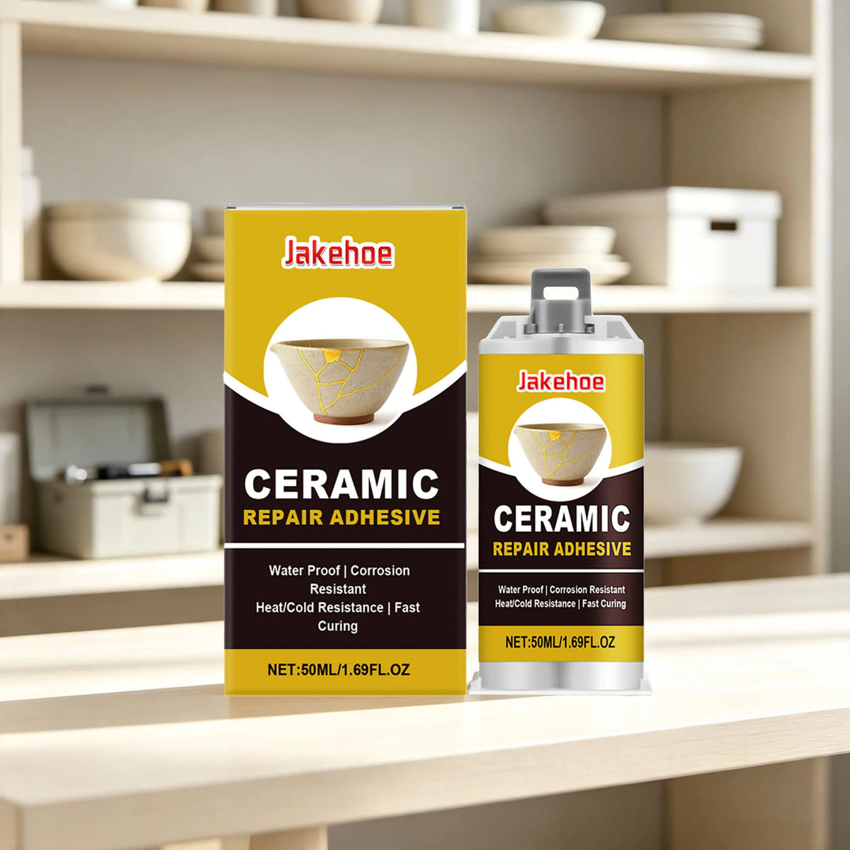50ml Ceramic Repair Glue Kit – Waterproof, Fast Curing Ceramic Repair Adhesive Qst