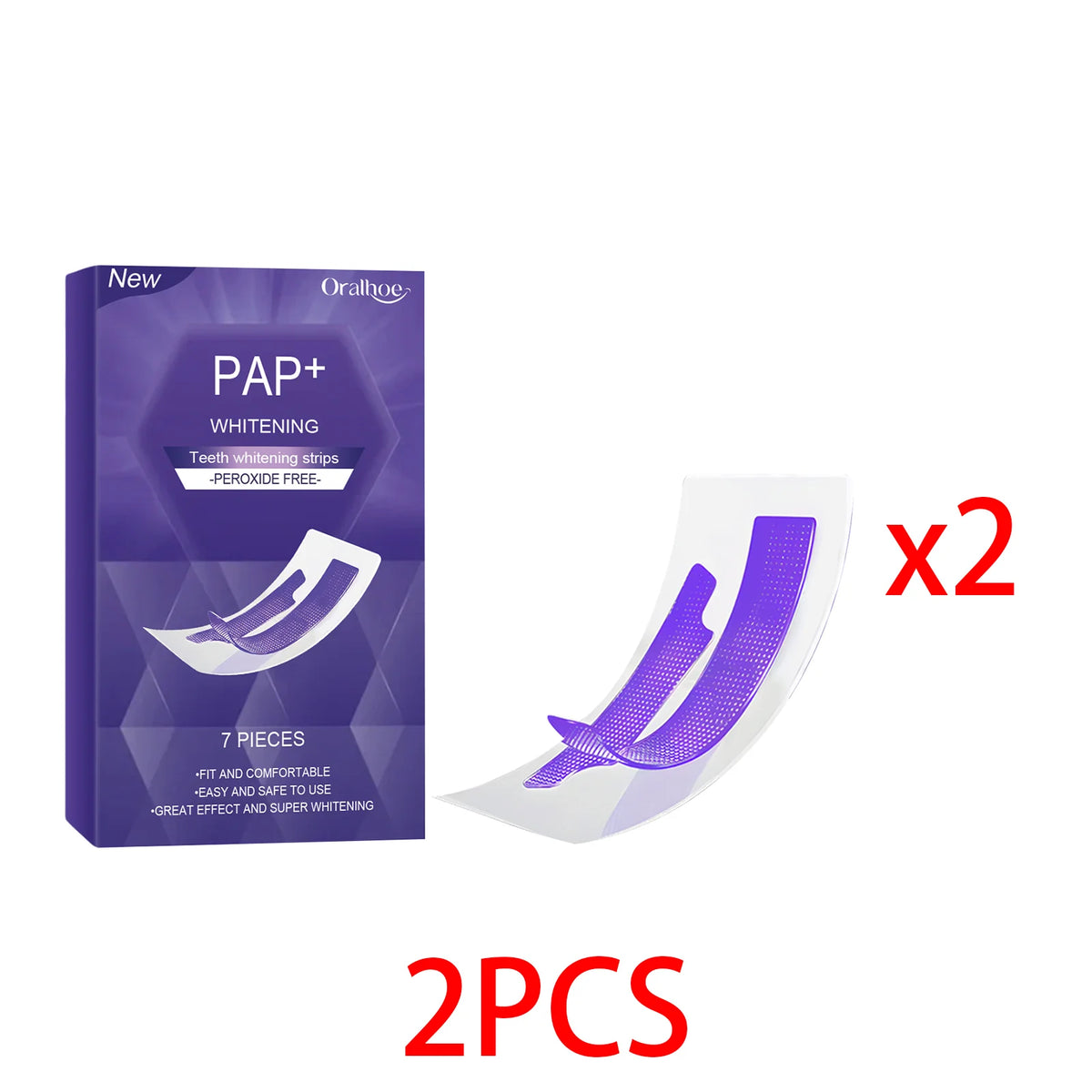 Purple Teeth Brightening Strips – Stain Removing Dental Patches Teeth Brightening Strips Qst 2PCS