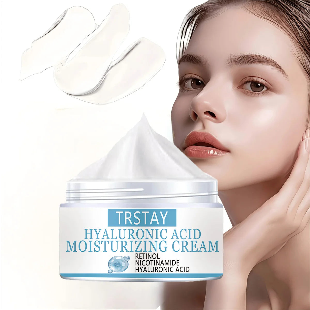 TRSTAY Hyaluronic Acid Cream – Retinol & Nicotinamide Face Moisturizing Cream Qst