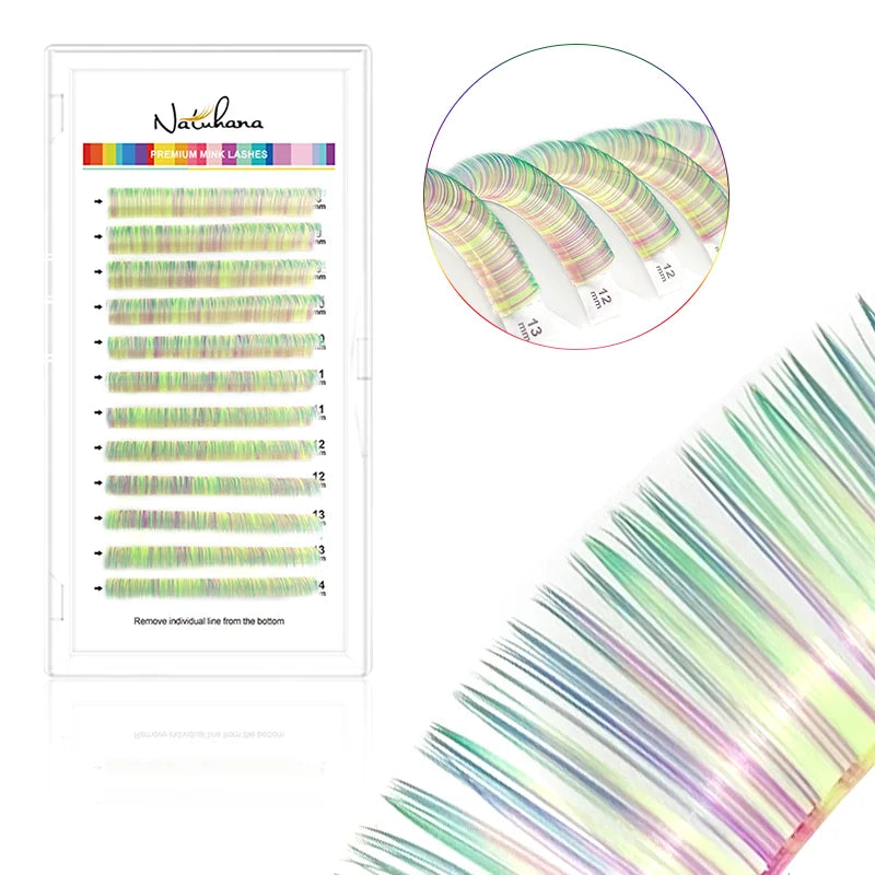 NATUHANA Colored Lash Clusters Rainbow Mix – Soft & Cruelty-Free Colored Lash Clusters Qme