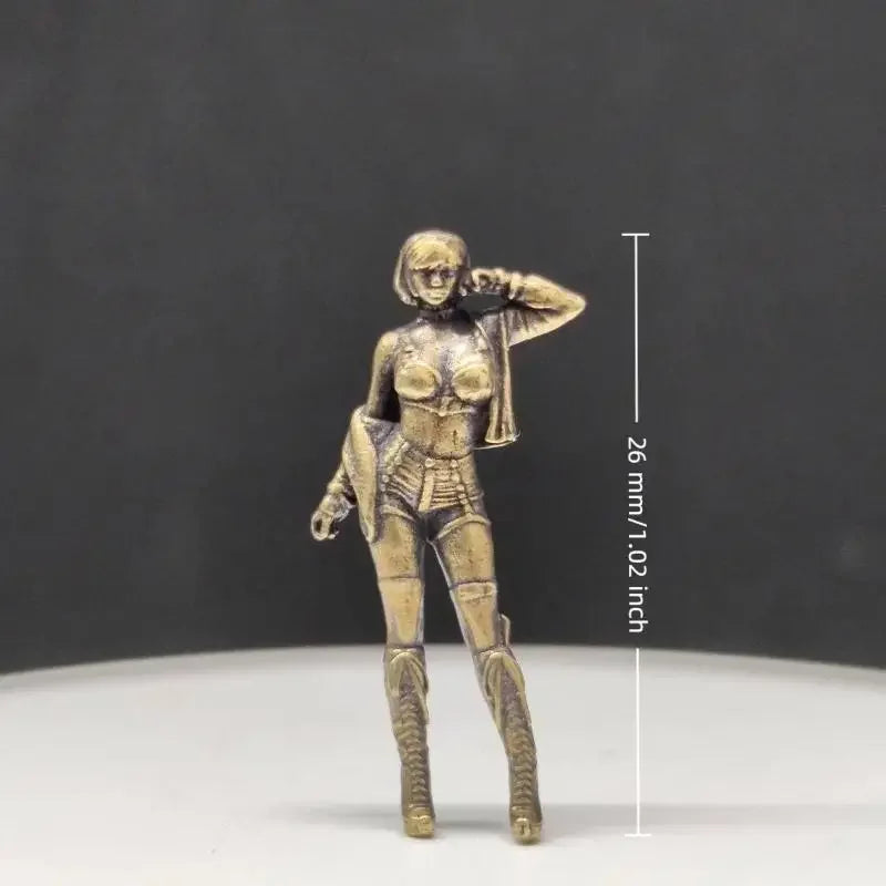 Brass Paintable High-Heel Beauty Miniature Doll Figure 26mm Miniature Figure Qme 1pcs