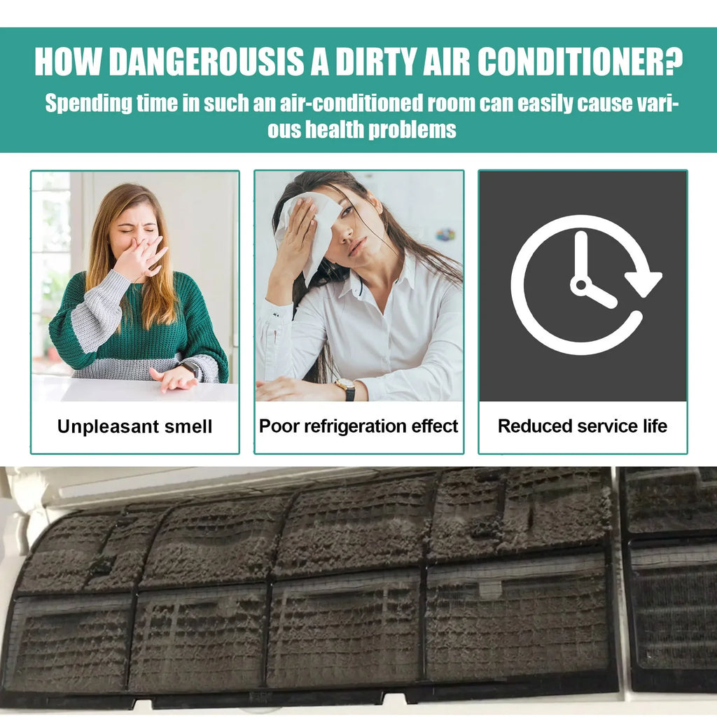 Heavy Duty AC Coil Foam Cleaner – No-Rinse Foaming Spray AC Coil Cleaner Spray Qme