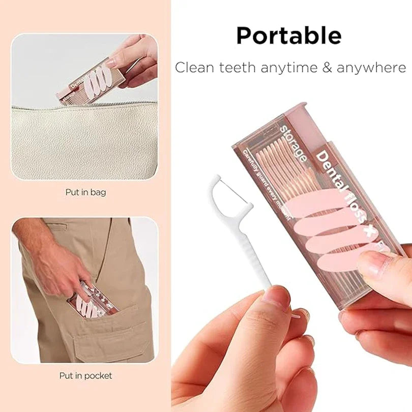 Portable Automatic Floss Dispenser – Refillable Floss Picks Floss Dispenser Qme