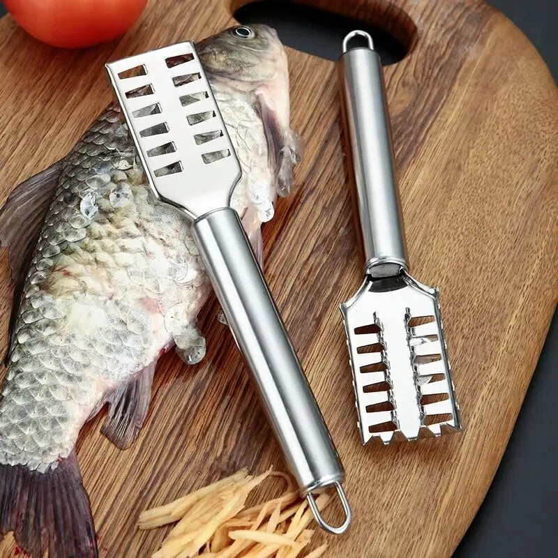 Stainless Steel Fish Scaler & Boning Knife | Sawtooth Scraper Fish Scaler Knife Qme