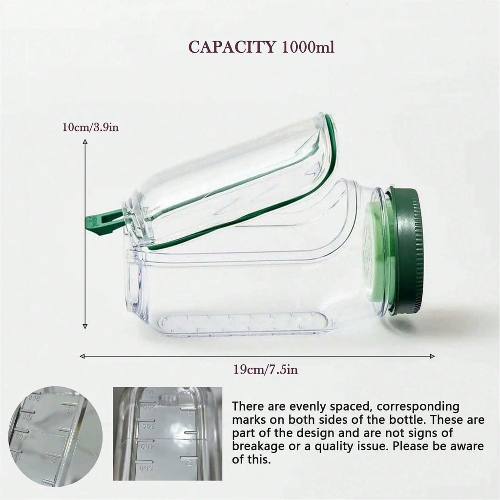 Leak-Proof Salad Box Side Opening Portable Layered Container Food Storage Container Qme green