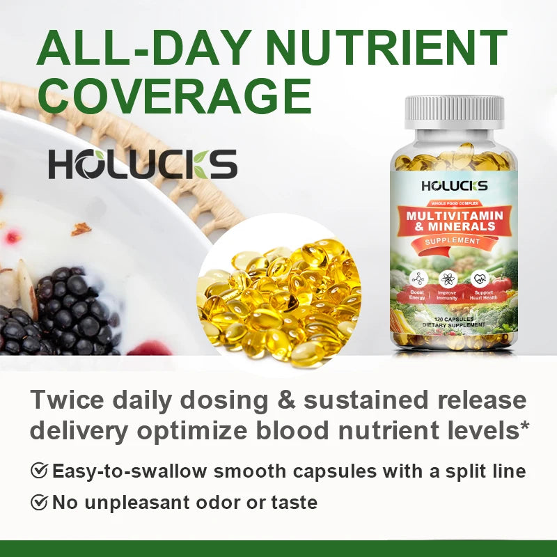 HOLUCKS Complete Multivitamin & Minerals Capsules | B1G1 Free Multivitamin Supplement Qst