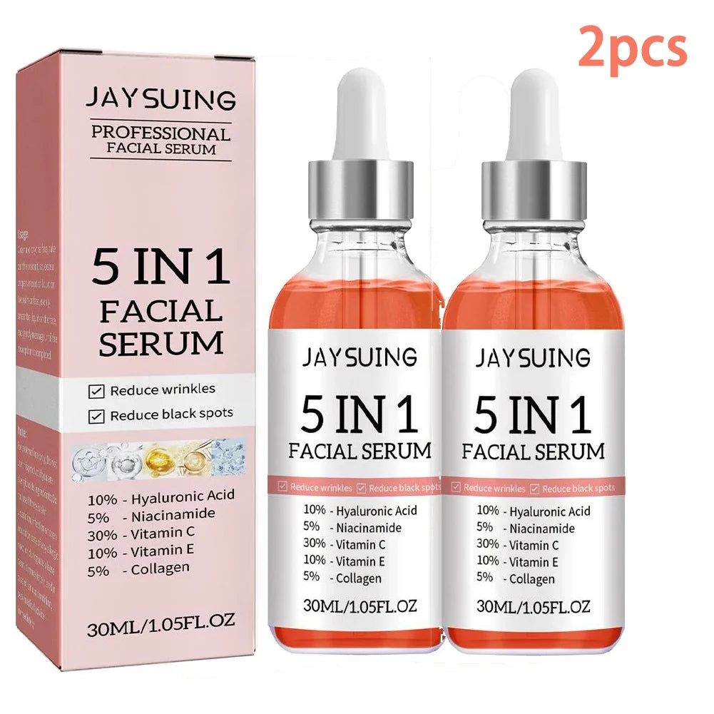 5-in-1 Face Serum | Vitamin C, Hyaluronic Acid, Anti-Aging Face Serum Qme 2pcs