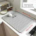Silicone Drying Mat – Heat Resistant Non-Slip Dish Draining Pad Silicone Drying Mat Qst 45X40cm Gray