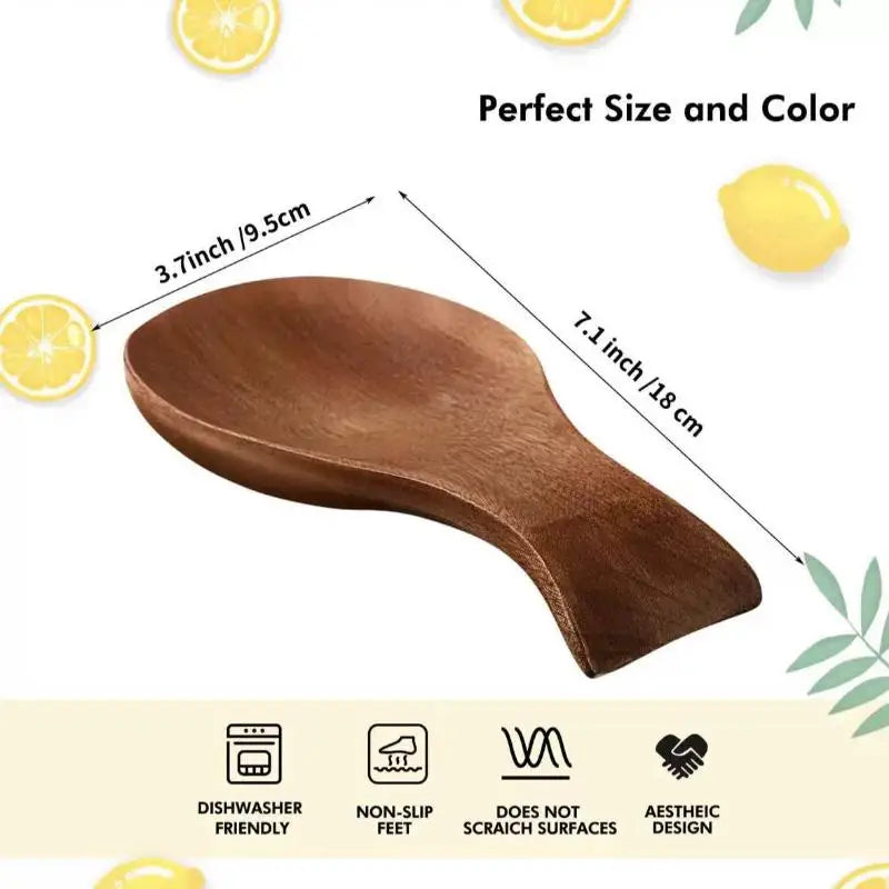 Wooden Bamboo Spoon Rest & Utensil Holder for Kitchen Utensil Spoon Rest Qme