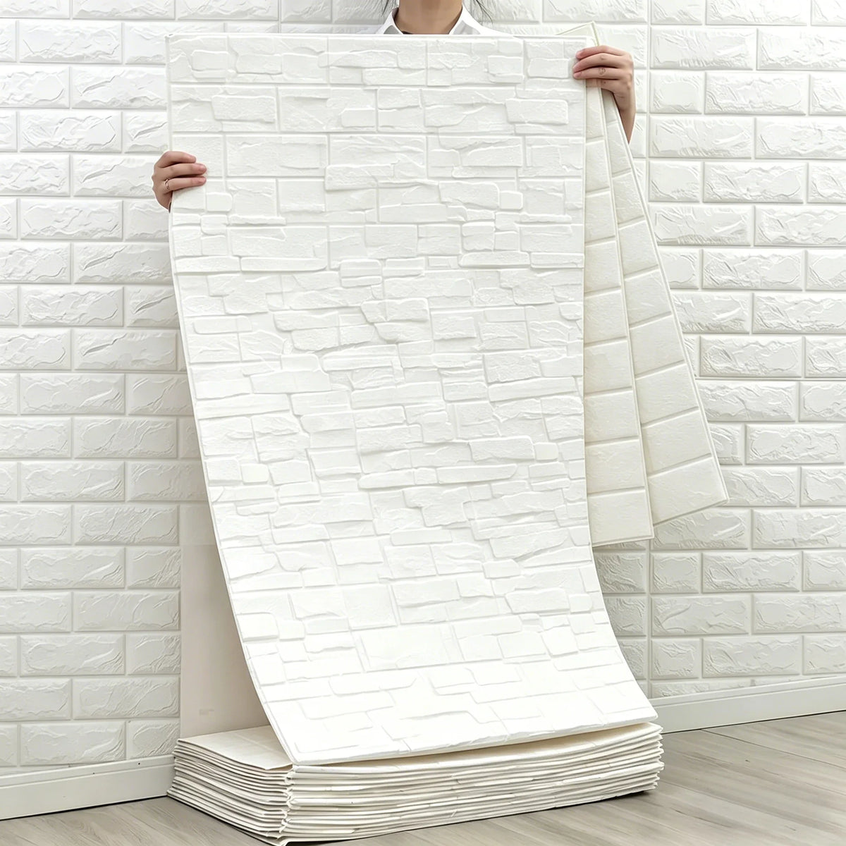 Vintage 3D Brick Self-Adhesive Wall Sticker 77x70cm Wall Sticker Panel Qme
