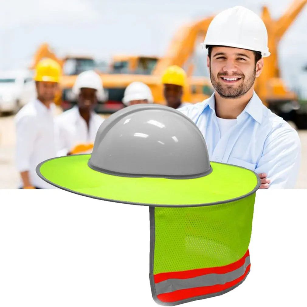 Hard Hat Sun Shade Neck Shield with Reflective Strip | Qme Hard Hat Neck Shield Qme