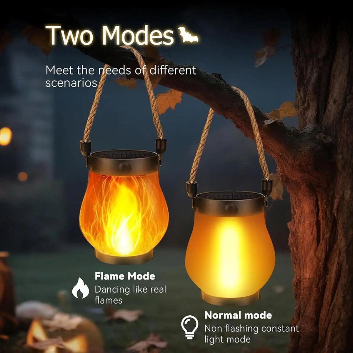 Solar Outdoor Lantern – Flickering Flame, Water-Resistant Solar Outdoor Lantern Qme