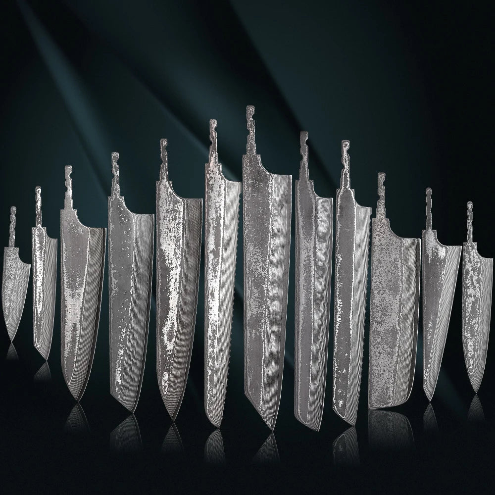 F.YOUNG 67-Layer Damascus Steel Knife Blank Blade – DIY Full Tang Knife Blank Blade Qst