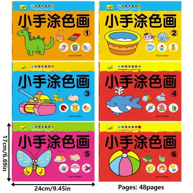 Kids 46-Page Drawing Painting Coloring Book | Educational Art Kids Activity Book Qme