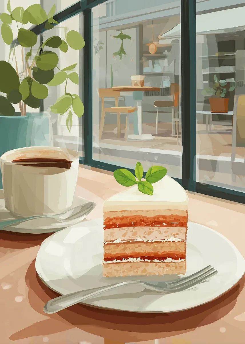 Cake & Coffee Still Life Canvas Print – Kitchen Wall Art Canvas Wall Art Qst 15 30x40cm Unframed