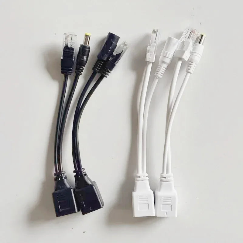 Passive PoE Adapter RJ45 Injector & Splitter Kit – 12–48V IP Cam PoE Network Adapter Qme