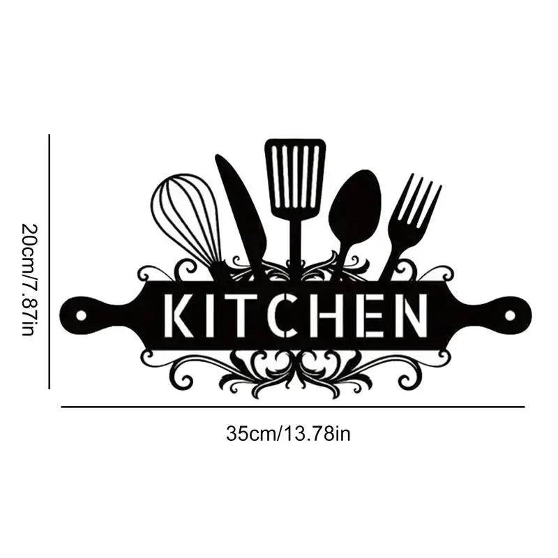 Rustic Black Farmhouse Kitchen Sign Wall Decor | 14x8 in Kitchen Wall Sign Qme