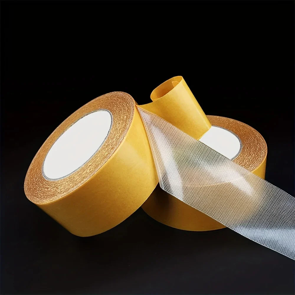 20M Double-Sided Cloth Tape Heavy Duty Translucent Waterproof Double-Sided Cloth Tape Qme 1 Roll 10M 50mm