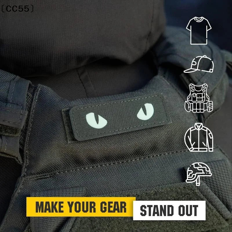Cat Eyes Reflective Morale Patch – Hook & Loop Tactical Badge Morale Patch Qst