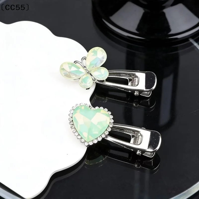 Y2K Pink Rhinestone Butterfly Bow Hair Clips – Kpop Barrettes Hair Clip Barrette Qst