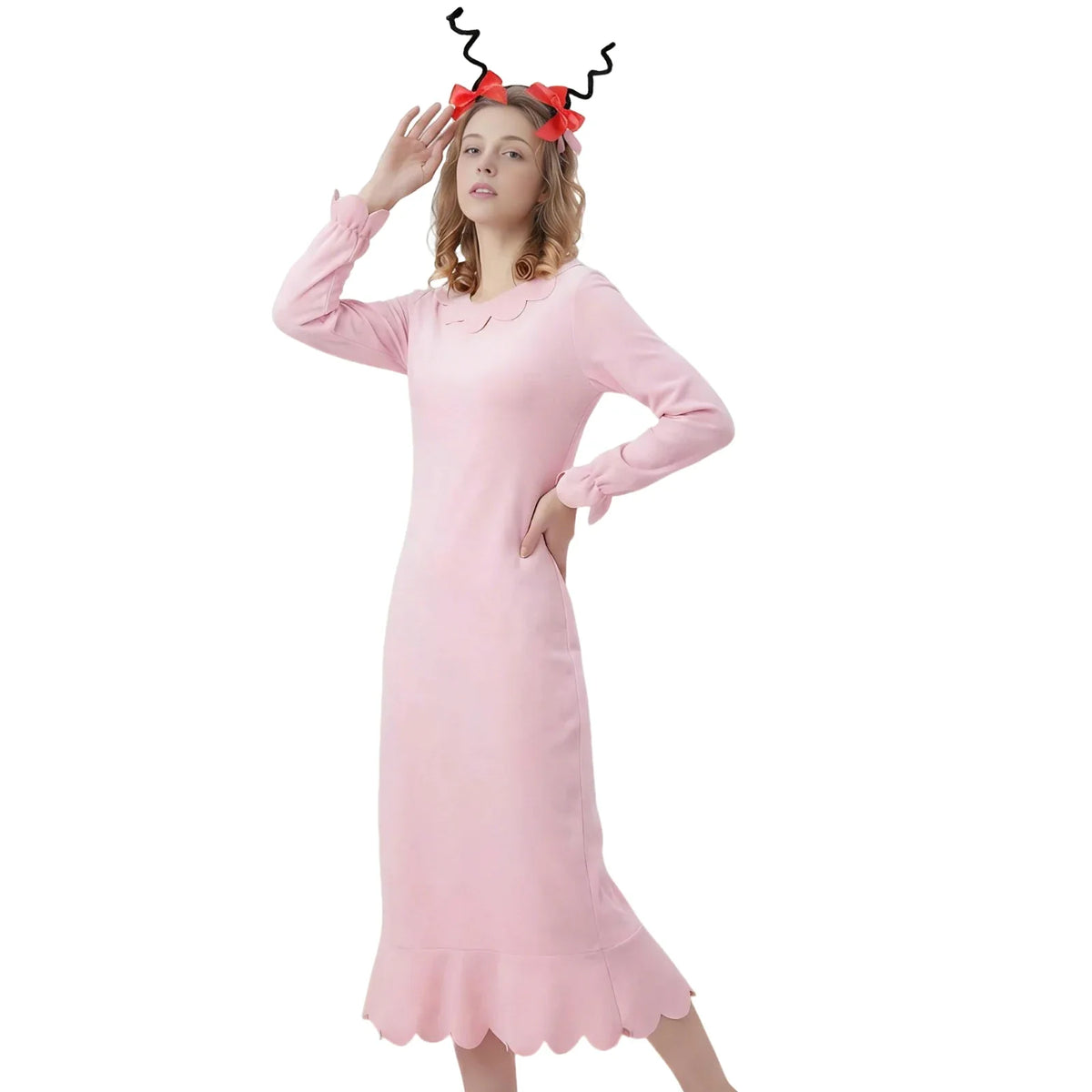 Adult Cindy Lou Who Costume – Pink Princess Dress for Women Women's Costume Dress Qme