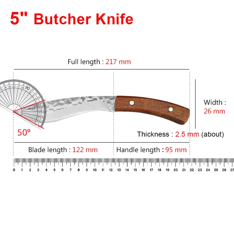 Hand Forged Stainless Steel Chef Knife – Boning & Slicing Chef Kitchen Knife Qst