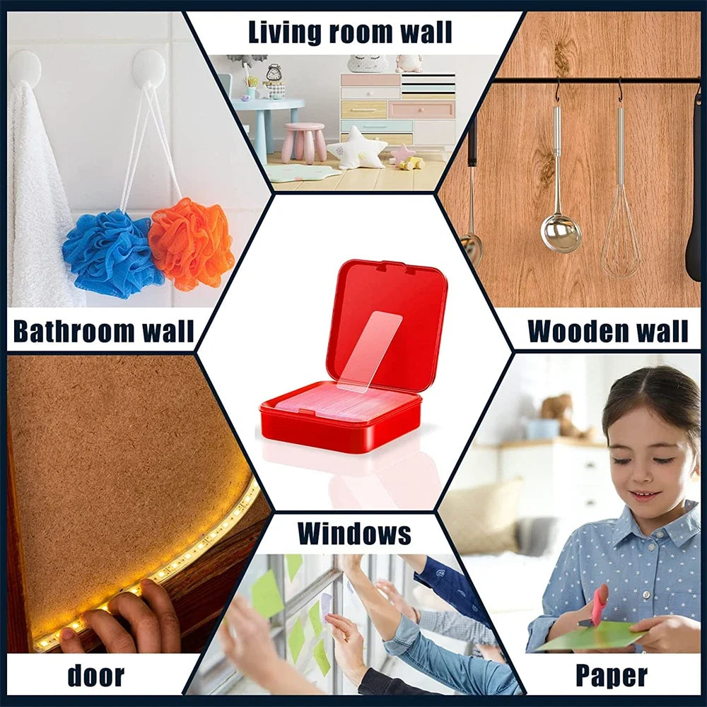 Ultra-Strong Clear Double-Sided Mounting Tape | Reusable 60pc Double-Sided Tape Qme