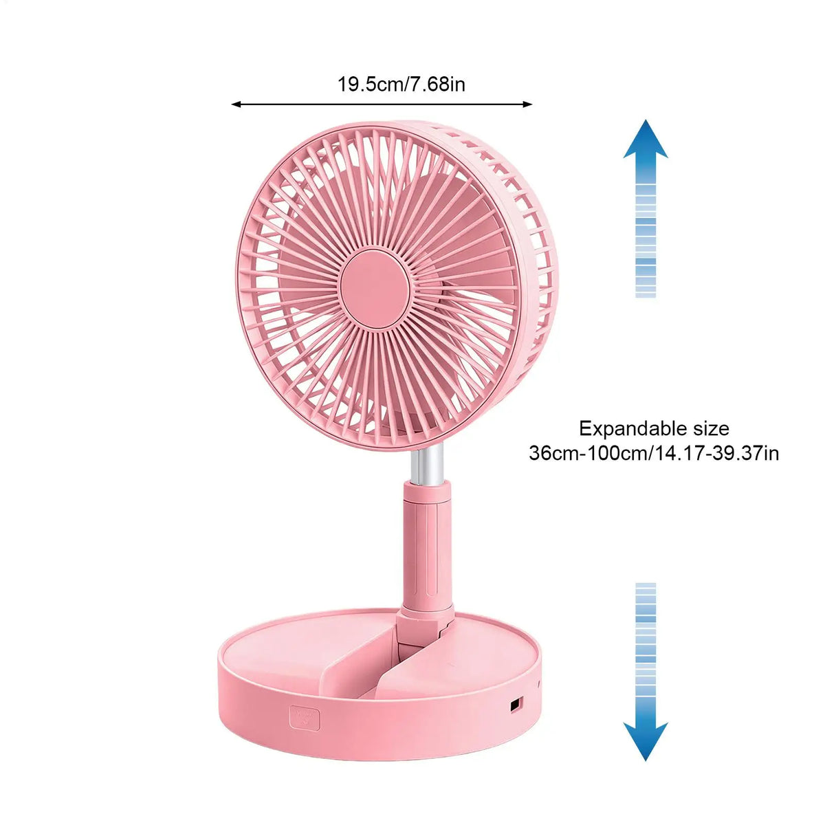 Portable Foldable Quiet Fan – 185° Tilt, Rechargeable, Silent Portable Desk Fan Qme