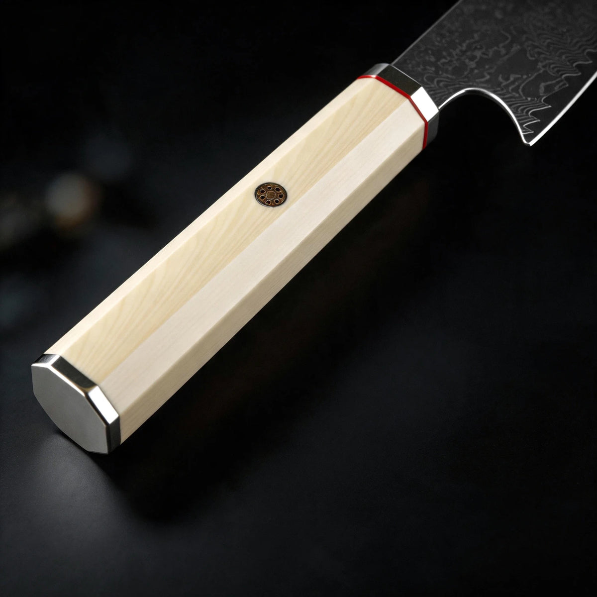 XITUO Damascus Steel Kiritsuke Knife Set – Ivory Handle Kitchen Knife Set Qst