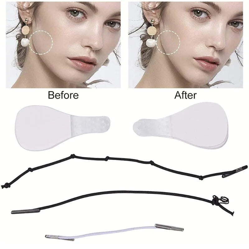 Invisible Face Lift Stickers – Neck, Eye & Chin V-Shape Tape Face Lift Patches Qme