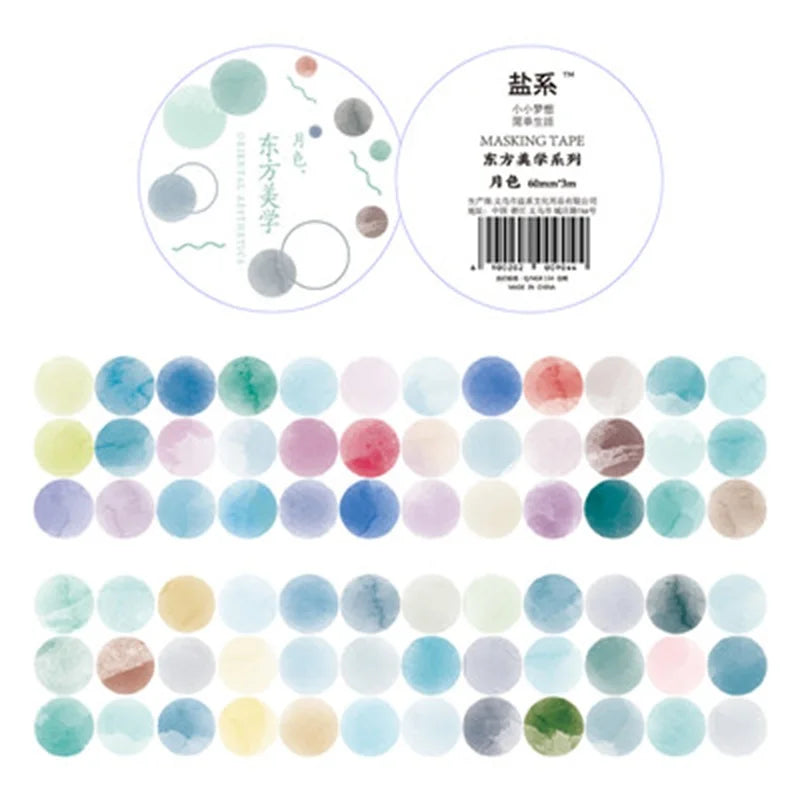 Watercolor Polka Dot Washi Sticker Roll for Junk Journaling Washi Sticker Roll Qme K