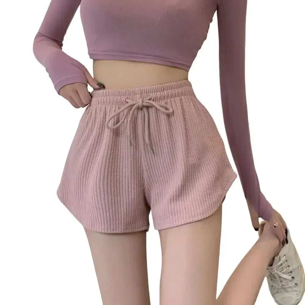 Women's Wide Leg Drawstring Shorts – Elastic Waist Summer Casual Casual Shorts Qme PK XL