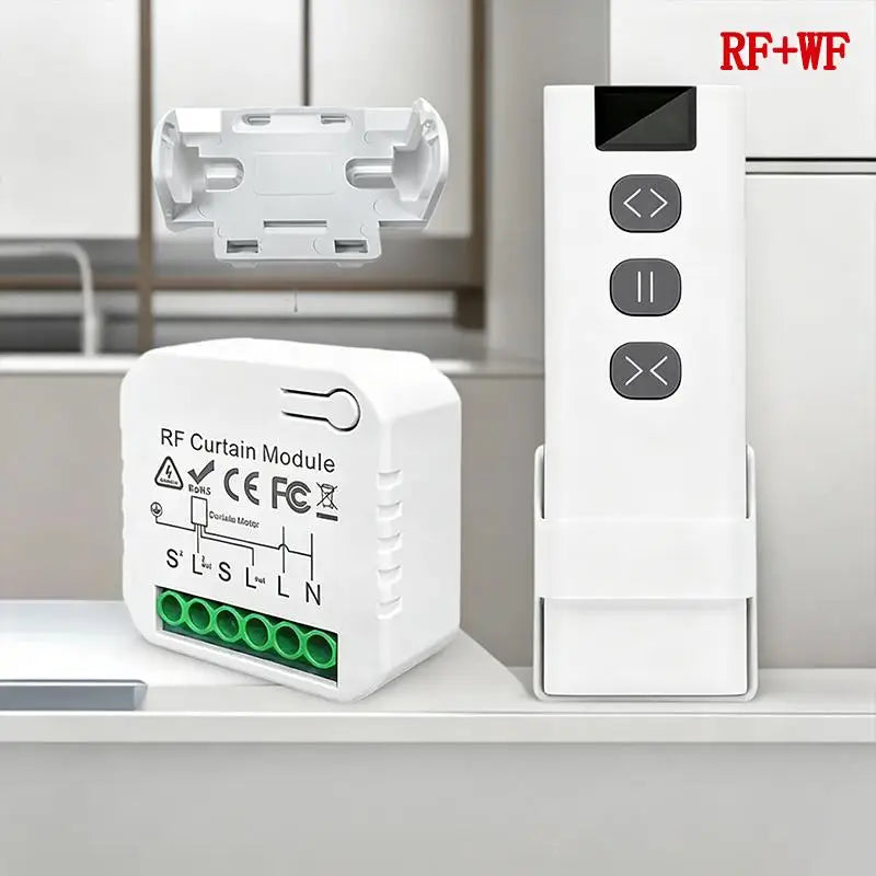 WiFi RF Smart Curtain Switch – Timer, Remote & Scene Control Smart Curtain Switch Qme
