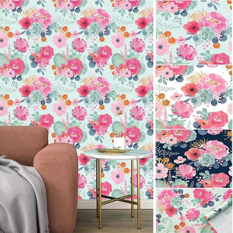 Floral Peel & Stick Wallpaper – Waterproof Removable Decal Peel & Stick Wallpaper Qme