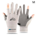 UV-Blocking Fingerless Outdoor Gloves – Touchscreen Non-Slip Outdoor Sport Gloves Qst M Gray