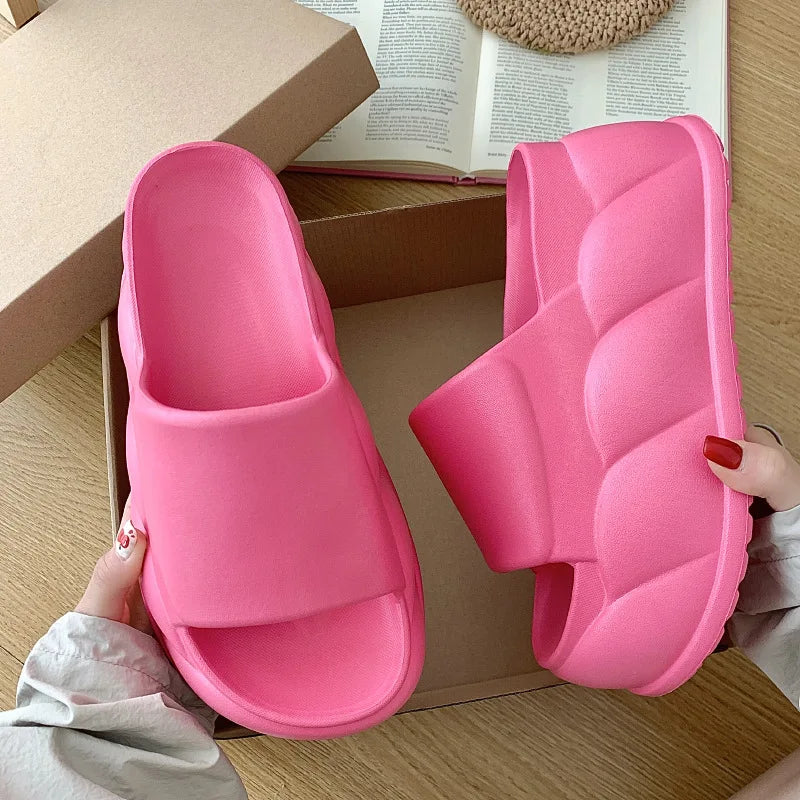 Women's Platform Wedge Sandals 9cm Chunky EVA Slides Platform Wedge Sandals Qst 9 cm Rosy 40-41